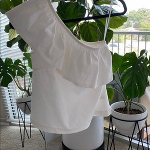 Jcrew one shoulder ruffle top XXS